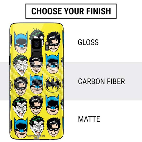 DC Comics Batman Vintage Character Pattern - Joker and Robin Galaxy S9 Skin